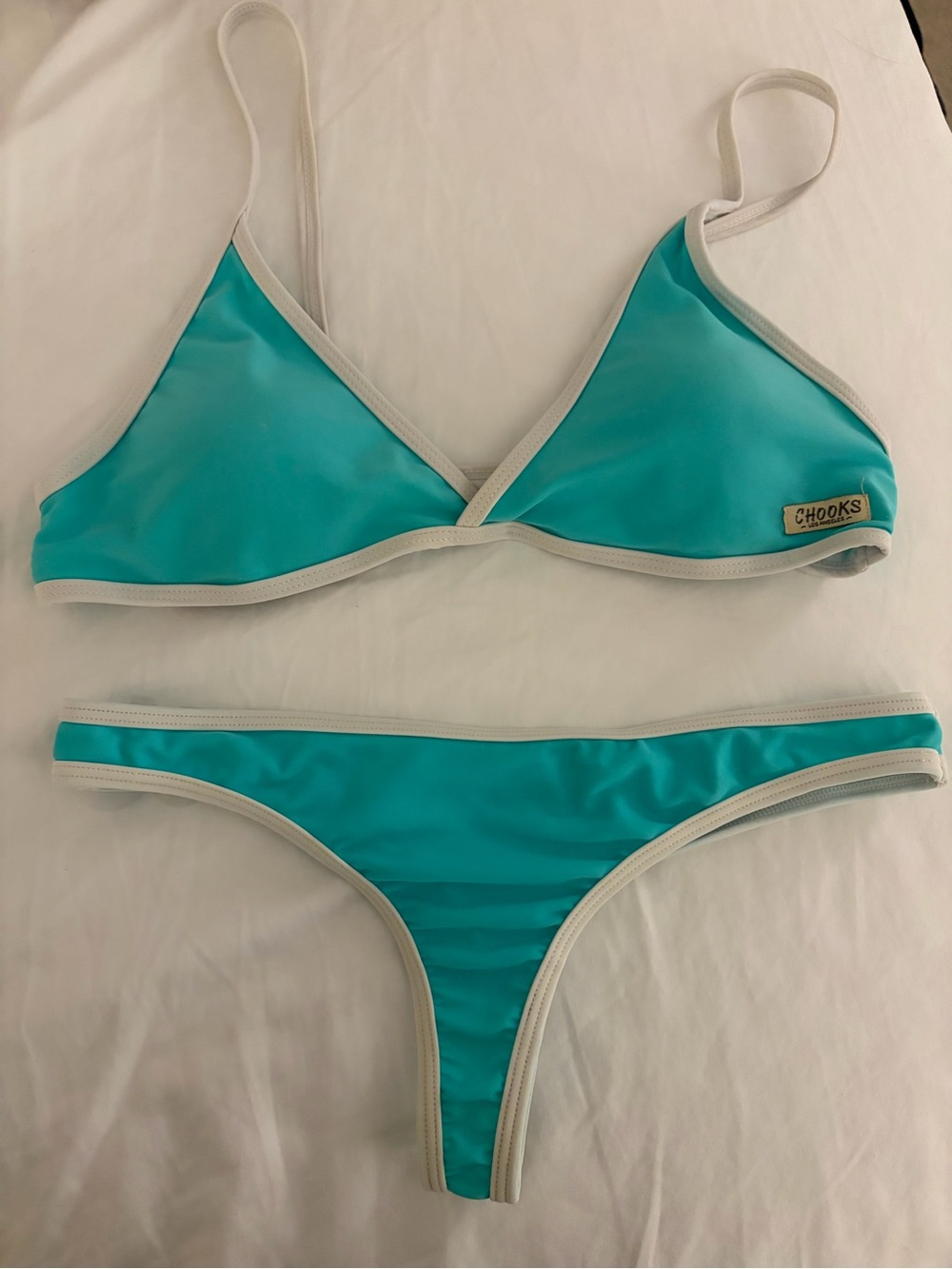 Boutine LA Teal Bikini Set with Cream Trim